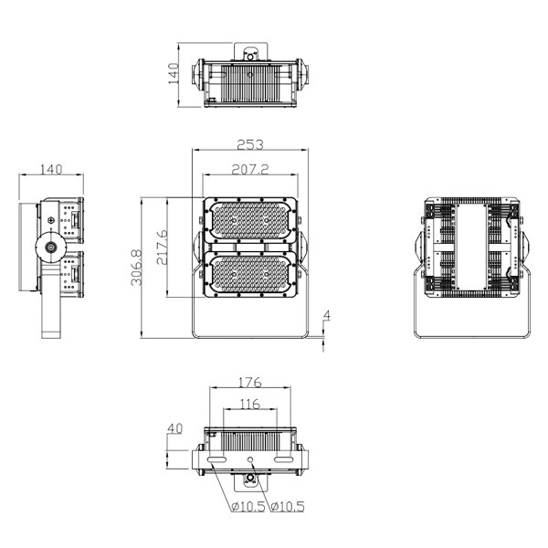 Best 170 lm/w Super Brightness IP67 200w LED Flood Lights for Tennis Court - LX-FL02